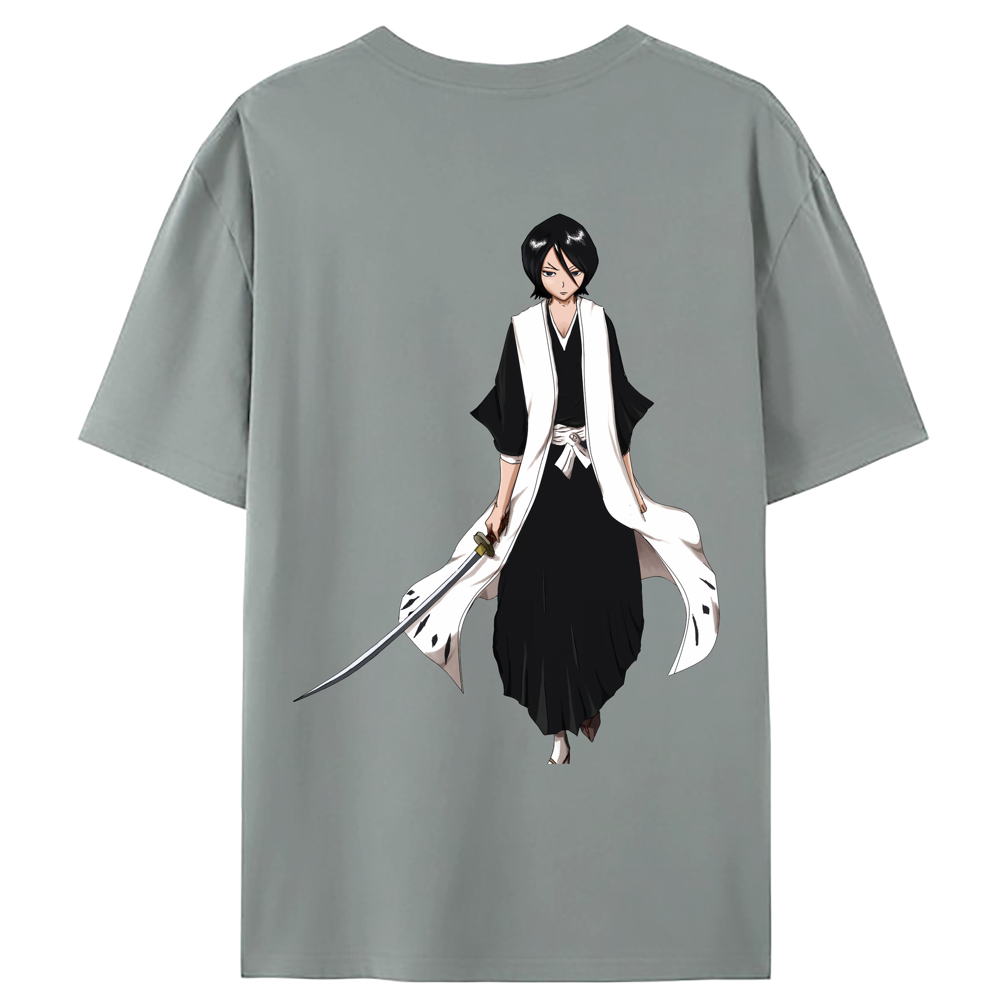 （画像用） ブリーチ 朽木ルキア BLEACH Kuchiki Rukia 綿100％ メンズ半袖Tシャツ（バックプリント） 通気性